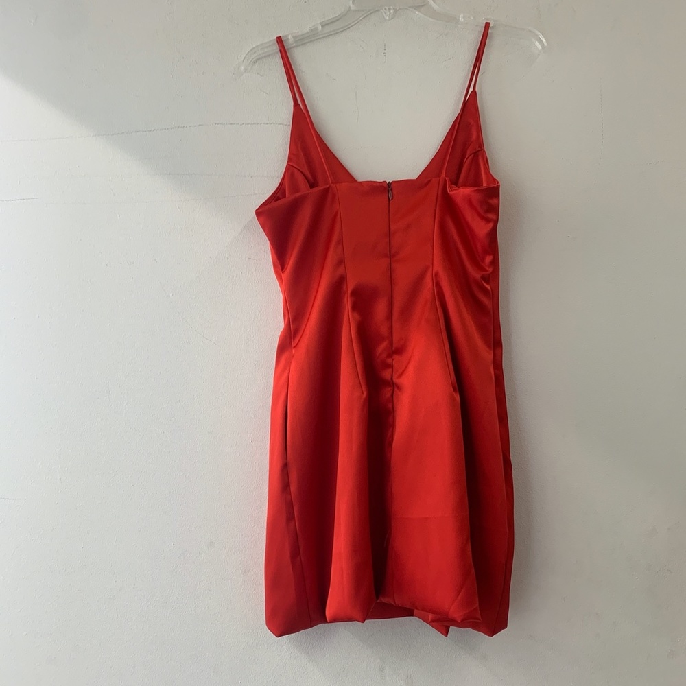 SATIN RED DRESS - Picture 2 of 3